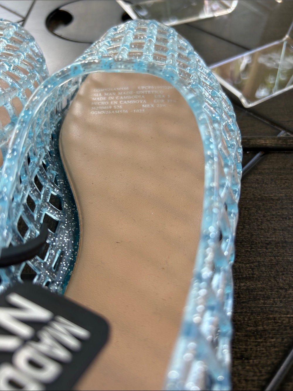 Madden NYC new sparkle jelly sandals pastel baby blue youth size 5 ladies 6.5-7 - Picture 6 of 7